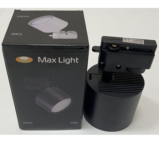 Светильник трековый MAXLIGHT CAST 205 GX53 BLACK алюминиевое литье, круглый, поворотный, GX53, черный, 82x70 мм 00-00001242