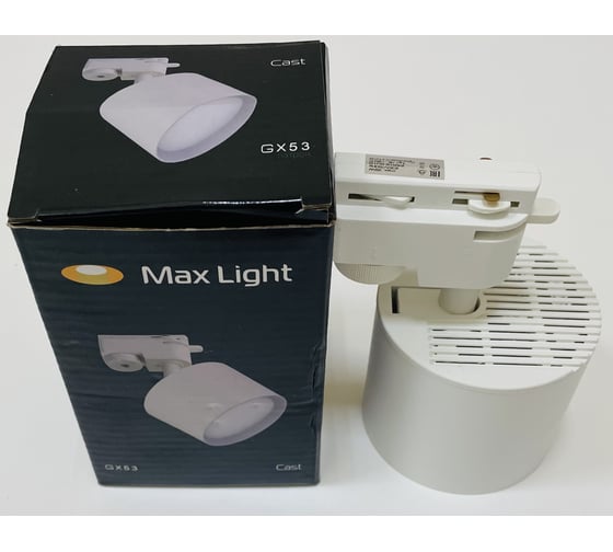 Светильник трековый MAXLIGHT CAST 205 GX53 WHITE алюминиевое литье, круглый, поворотный, GX53, белый, 82x70 мм 00-00001241