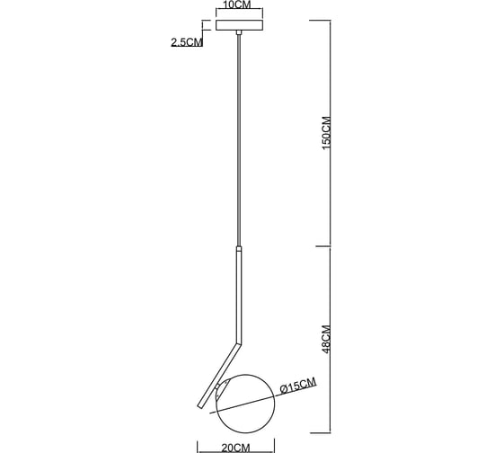 Подвесной светильник ARTE LAMP BOLLA-UNICA A1924SP-1BK