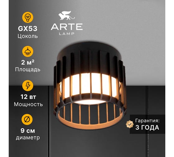 Потолочный светильник ARTE LAMP ATRIA A8031PL-1BK