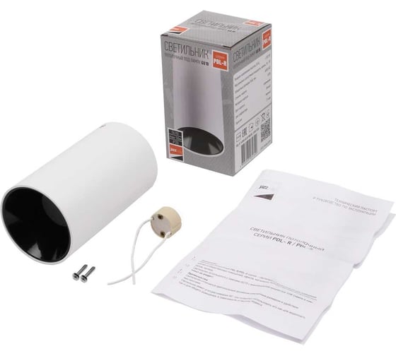 Светильник JazzwayPDL-R 14080 под лампу GU10 IP20 230В ДПО накладной WH/BL 5031340