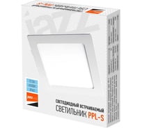 Светодиодный светильник Jazzway PPL-S WH 12Вт 6500К IP40 170мм ДВО встраиваемый ультратонкий квадрат 5008366A
