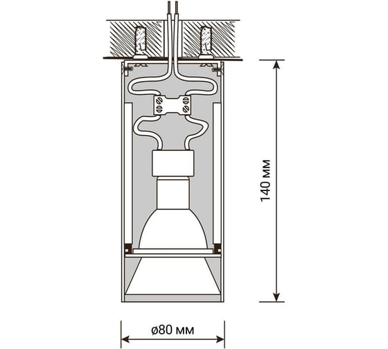 Светильник Jazzway PDL-R 14080 под лампу GU10 IP20 230В ДПО накладной BL/WH 5031425