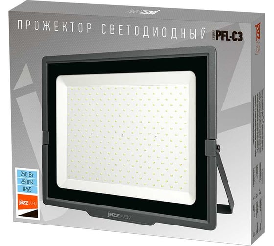 Светодиодный прожектор Jazzway PFL-C3 250Вт 6500К IP65 ДО с клапаном закаленное прозрачное стекло 5027329