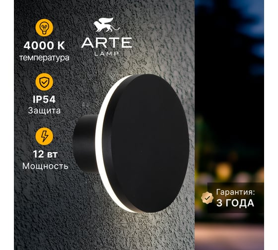 Фасадный светильник ARTE LAMP AMSTERDAM A1212AL-1BK