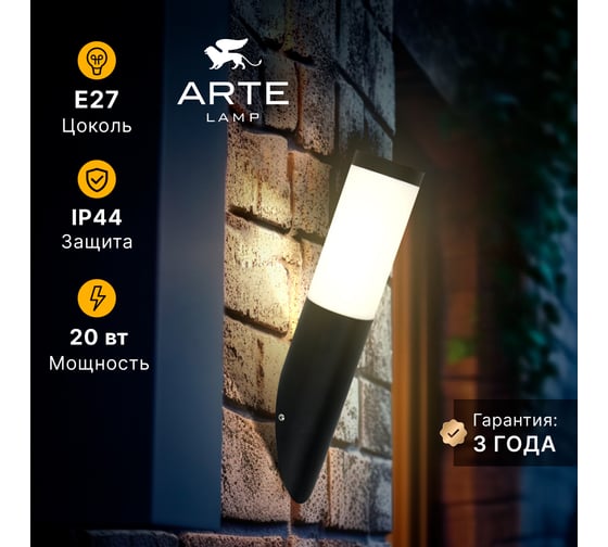 Уличный настенный светильник ARTE LAMP SALIRE A3157AL-1BK