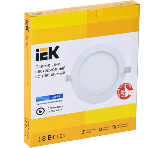Светильник IEK ДВО 1608 белый, круг LED 18Вт 6500 IP20 LDVO0-1608-1-18-6500-K01