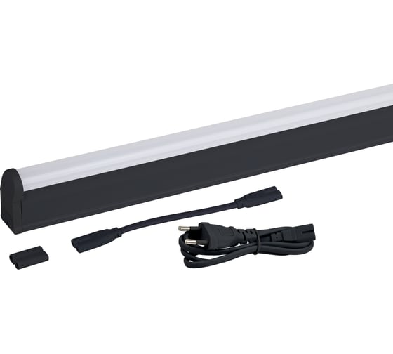 Линейный светодиодный светильник ЭРА LLED0108W4000B 8Вт, 4000K, L574мм, с выключателем, черный Б0065575 1