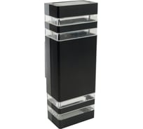 Светильник садово-парковый FERON ONE DH0807-P, на стену вверх/вниз, 2xGU10 220-240V, черный пластик, 51539