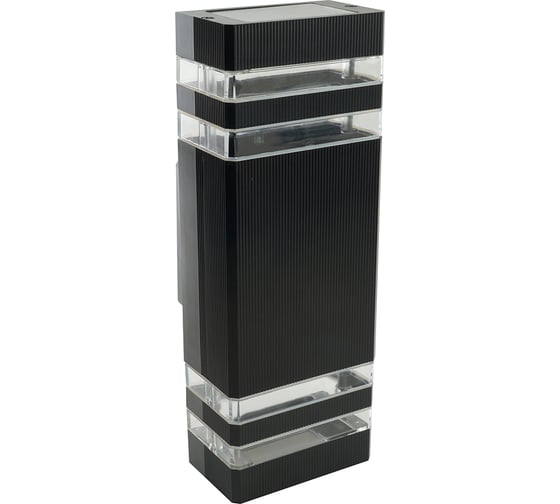 Светильник садово-парковый FERON ONE DH0807-P, на стену вверх/вниз, 2xGU10 220-240V, черный пластик, 51539
