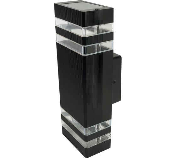 Светильник садово-парковый FERON ONE DH0807-P, на стену вверх/вниз, 2xGU10 220-240V, черный пластик, 51539