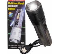 Фонарь ручной аккумуляторный WMC TOOLS с функцией повербанка и солнечной панелью (7 реж. работы, аккум. 1800мАч, 15Вт, время работы 2-6ч, время зар. 4ч, 1000м) WMC-TH2194(59150)