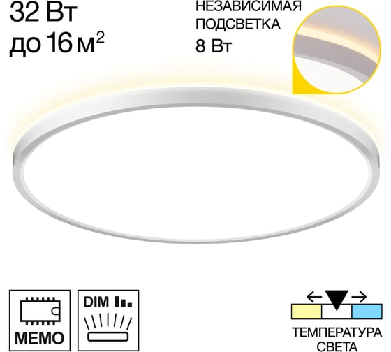Светильник с подсветкой Citilux NORMA LED белый CL748400