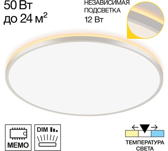 Светильник с подсветкой Citilux NORMA LED белый CL748600