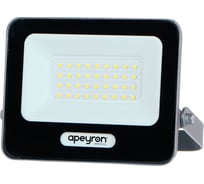 Прожектор светодиодный Apeyron 30Вт, 3600лм, 6500К, IP65, 147х30х114, алюминий, серый 05-46