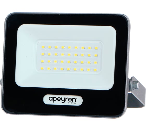 Прожектор светодиодный Apeyron 30Вт, 3600лм, 6500К, IP65, 147х30х114, алюминий, серый 05-46