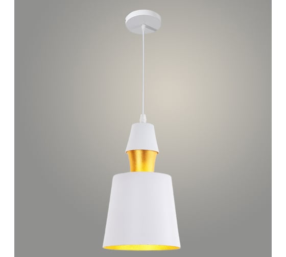 Подвес РОСТОК 7465/1HQ WT+GD белый/золото/белое основание, 1x60W, E27, d150 h280, TXN23 988371885 1