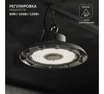 Светодиодный складской светильник Geniled для высоких пролетов 100Вт (80-120Вт) 5000К 75Ra Линза 90 промышленный 13209