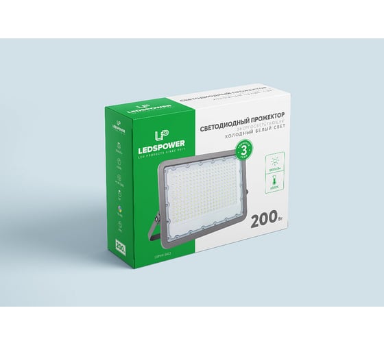 Светодиодный прожектор LEDS POWER 200Вт 6500К (серия BK02) 004877