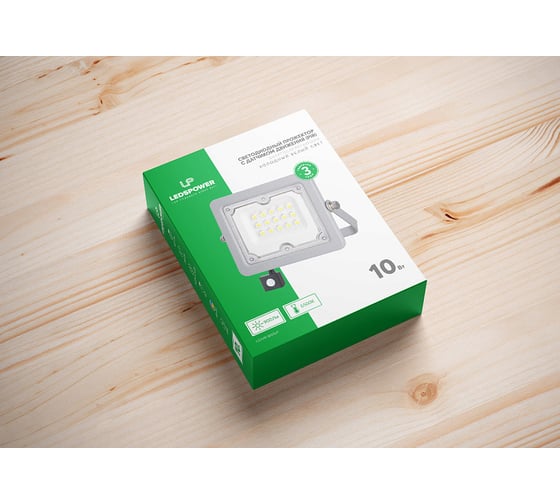 Светодиодный прожектор LEDS POWER с датчиком движения 10Вт 6500К (серия BK02/P) 004884