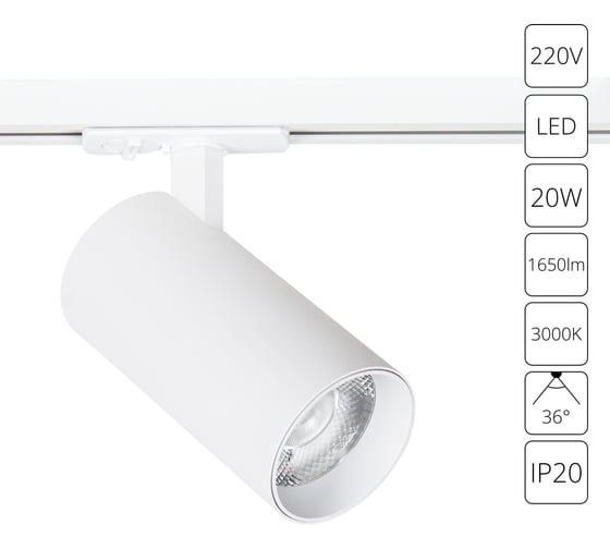 Трековый светильник ARTE LAMP BENE A1937PL-1WH