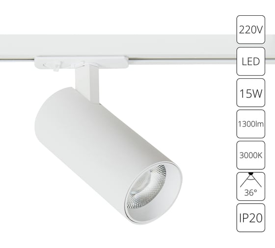Трековый светильник ARTE LAMP BENE A1936PL-1WH