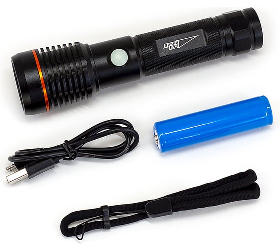 Фонарь ЯРКИЙ ЛУЧ T7v.3 Osram P9 max600лм 5000K IPX4, Li-Ion 18650 2200mAh 4606400106432