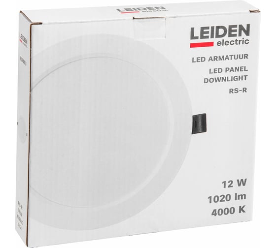 Светильник светодиодный встраиваемый LEIDEN ELECTRIC круг, 12 Вт, 4000К, IP44 RS-R 807003