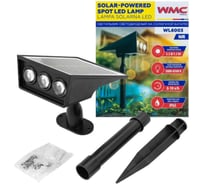 Светильник светодиодный на солнечной батарее WMC TOOLS 1500мАч, 3 светодиода SMD, WMC-WL6003 NR(61457)