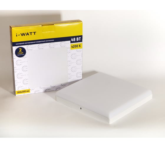 Светильник накладной I-WATT LED 48Вт 4200К 4800Лм 175-240V (квадратный) i-16118 1