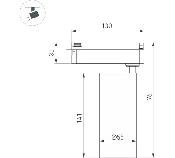 Светильник Arlight LGD-GERA-2TR-R55-10W Warm3000 1шт 055060