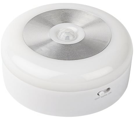 Светодиодный светильник Jazzway TS6-L1W-SENS 6SMD 0.8Вт 3500-4000К 60лм IP43 постоян. свечение с датчиком движения и освещенности 3хAAA (не входят в комплект) 5031692