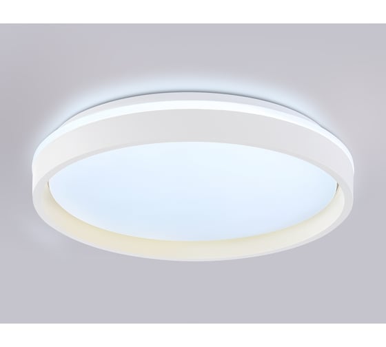 Потолочный светодиодный светильник Ambrella light с пультом WH/GD белый/золото IP20 66W 3000K-6500K+RGB D490*85 (ПДУ ИК) FZ607