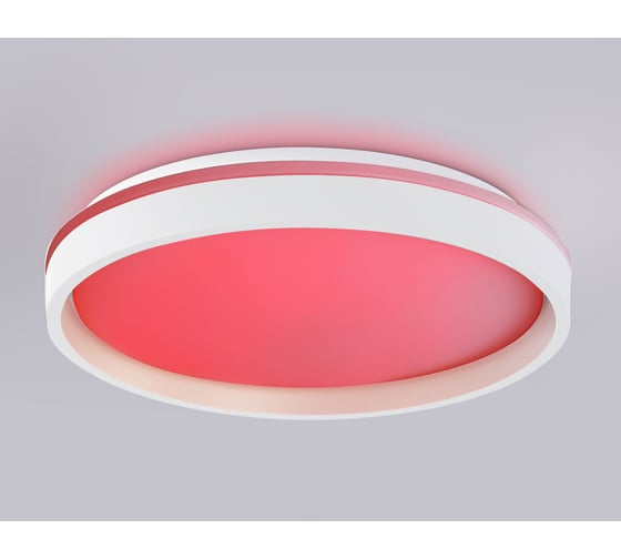 Потолочный светодиодный светильник Ambrella light с пультом WH/GD белый/золото IP20 46W 3000K-6500K+RGB D390*80 (ПДУ ИК) FZ601
