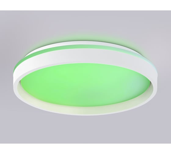 Потолочный светодиодный светильник Ambrella light с пультом WH/GD белый/золото IP20 46W 3000K-6500K+RGB D390*80 (ПДУ ИК) FZ601