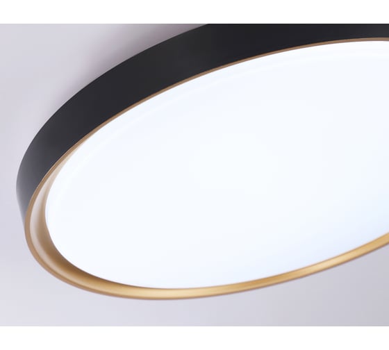 Потолочный светодиодный светильник Ambrella light BK/GD черный/золото IP54 45W 5000K D480*60 (Без ПДУ) FZ1249