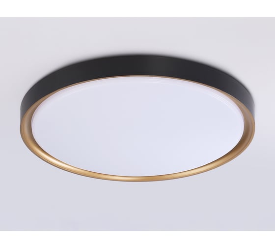 Потолочный светодиодный светильник Ambrella light BK/GD черный/золото IP54 45W 5000K D480*60 (Без ПДУ) FZ1249