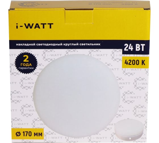 Светильник накладной I-WATT LED 24Вт 4200К 2400Лм 175-240V (круглый) i-16102