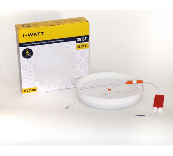 Светильник накладной I-WATT LED, 36Вт, 4200К, 3600Лм, 175-240V, круглый i-16103