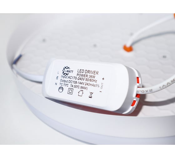 Светильник накладной I-WATT LED, 36Вт, 4200К, 3600Лм, 175-240V, круглый i-16103