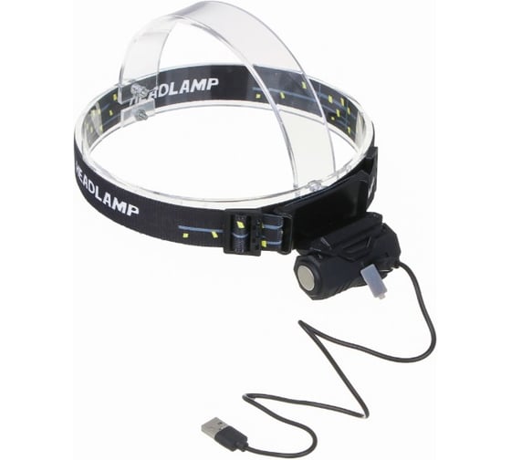 Фонарик налобный сенсорный ЕРМАК крепление к козырьку, магнит, XPE LED + 3 LED, 9 режимов, 500мАч 221-090