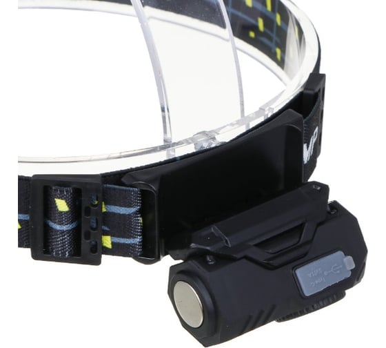 Фонарик налобный сенсорный ЕРМАК крепление к козырьку, магнит, XPE LED + 3 LED, 9 режимов, 500мАч 221-090