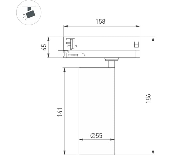 Светильник Arlight LGD-GERA-4TR-R55-10W Warm3000 1шт 055145