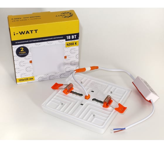Светильник встраиваемый I-WATT LED 18Вт 4200К 1800Лм 175-240V (квадратный) i-16127