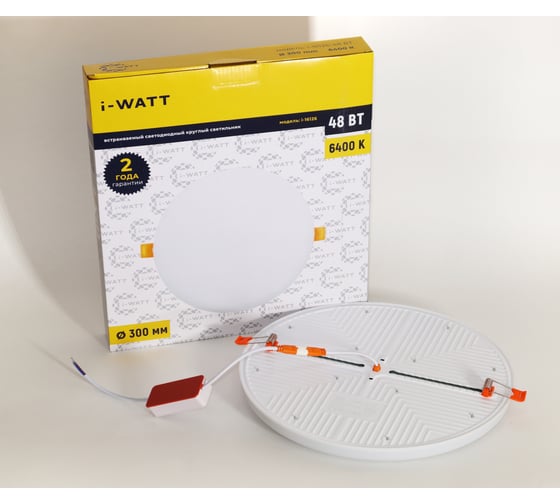 Светильник встраиваемый I-WATT LED 48Вт 6400К 4800Лм 175-240V (круглый) i-16126