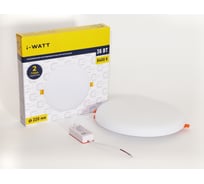 Светильник встраиваемый I-WATT LED 36Вт 6400К 3600Лм 175-240V (круглый) i-16124
