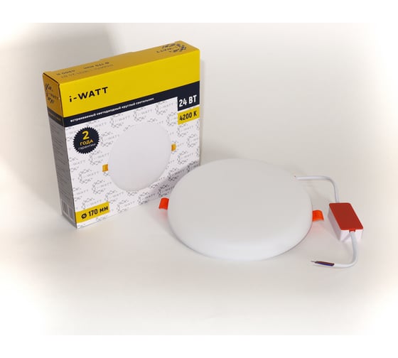 Светильник встраиваемый I-WATT LED 24Вт 4200К 2400Лм 175-240V (круглый) i-16121 1
