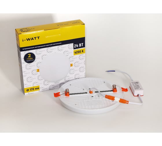 Светильник встраиваемый I-WATT LED 24Вт 4200К 2400Лм 175-240V (круглый) i-16121