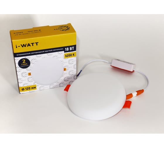 Светильник встраиваемый I-WATT LED 18Вт 4200К 1800Лм 175-240V (круглый) i-16119 1