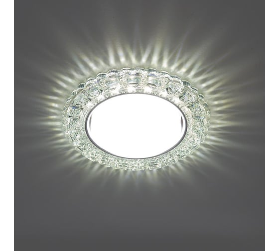 Встраиваемый светильник для натяжных потолков с белой LED подсветкой Feron CD4045 GX53, прозрачный, хром, 41408